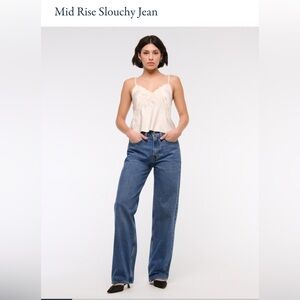 Abercrombie & Fitch Blue Mid Rise Slouchy Jeans